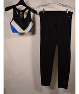 Pink Victoria Secret Womens Yoga Pants Top Blue White Striped Bra Set Bl... - $57.04 CAD
