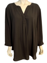 Talbots Plus Black V Neck 3/4 Sleeve Tunic Size 3X - $28.49