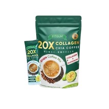 FITGUM 20X Collagen Chia Coffee 11 in 1 Coffee Mix (3 Pack) USA Seller - $52.42