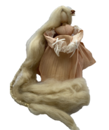 Vintage Red Field Herbs Artisan Made Corn Husk Doll Rapunzel 8&quot; - $25.64