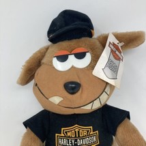 Vintage Harley Davidson Plush Biker Dog Stuffed Animal Toy 1991 - £14.93 GBP