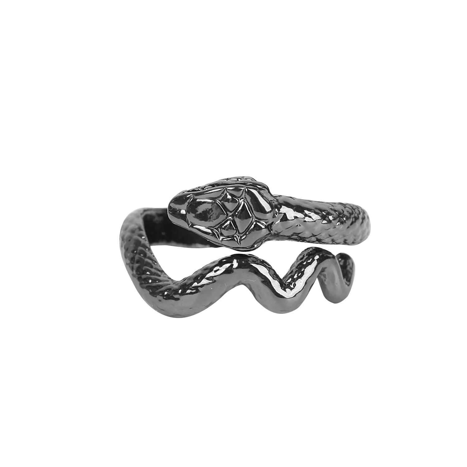 Retro Punk Snake Dragon Ring for Men Women Exaggerated Antique Siver Color Openi - £13.52 GBP