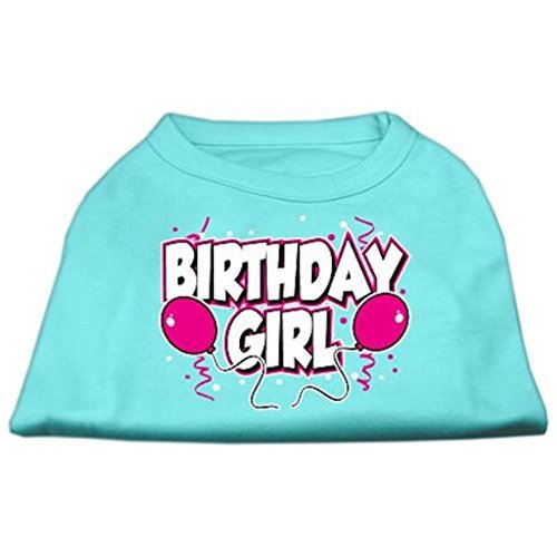 Mirage Pet Products 14-Inch Birthday Girl Screen Print Shirts, Large, Aqua - £14.22 GBP