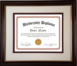 Graduation Diploma Frame Fits 11x14 Oversize Certificate or Photo double mats - £31.85 GBP