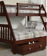 Ian Modern Dark Wood Twin over Full Bunk Bed with Storage - $1,083.71 CAD