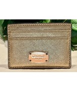 Michael Kors Leather Card Case Jet Set Wallet Rose Gold Crossgrain NWOT - $32.82 CAD