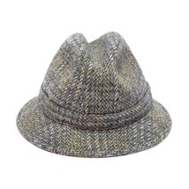 Cotswold Men Hat Blue Wool Check Trilby 6 7/8 Hat Made in England Vintage - $24.72