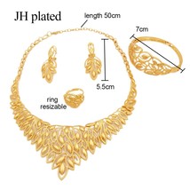 Jewellery set gold color jewelry sets Dubai wedding ornament bridal gifts for wo - £26.53 GBP