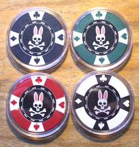 (1) Psycho Bunny Poker Chip Golf Ball Marker - Sample Set - 4 Chips - £14.99 GBP