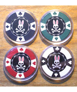 (1) Psycho Bunny Poker Chip Golf Ball Marker - Sample Set - 4 Chips - £18.00 GBP
