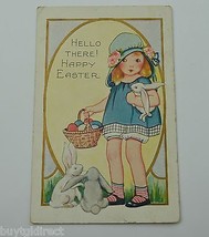 Vintage Paper Greeting Postcard Hello There! Happy Easter 1900 Collectib... - £11.35 GBP