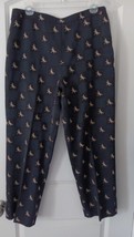 Talbots Sz.12 Petite Black With Gold Embroidered Dragonflies 30x27&quot; Dress Pants  - £13.04 GBP