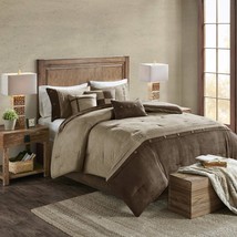 Madison Park Boone Cozy Comforter Set, Rustic Brown 7 Pc\., Faux Suede, Deluxe - £70.44 GBP