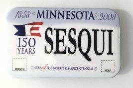 Minnesota Sesquicentennial Button Pin Sesqui 150 Year License Plate Shaped - $13.00