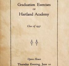 1937 Hartland Academy Graduation Invite Opera House Maine School Ephemer... - $29.99