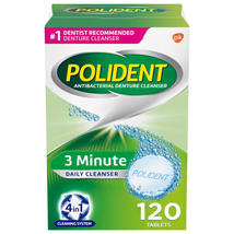 Polident 3 Minute Denture Cleanser Tablets - 120 Count - £8.84 GBP