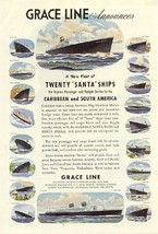 1946 Grace Lines Cruise Ship Vintage Print Ad New Fleet - £2.74 GBP
