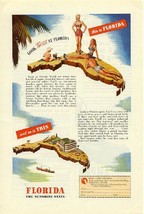 1946 Florida Vacation Travel Vintage Print Ad Twice - $3.50