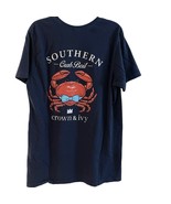 Crown &amp; Ivy Unisex M Medium Tee Shirt Southern Crab Blue Short Sleeve Cr... - $16.99