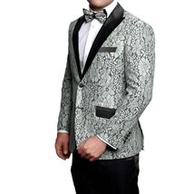Men Insomnia Manzini Blazer Stage Performer Singer Prom MZN138 Aqua Green Lace image 2
