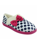 Wonder Nation Girls Slippers House Shoes Size 7/8 Navy Polka Dot  W Pink... - £8.44 GBP