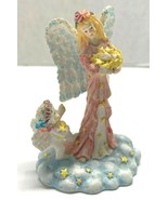 Angel and Cherub with Armful of Stars Small Figurine Hand Painted 2.5 In... - £10.98 GBP