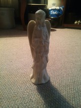 000 Vintage Porcelain White Christmas Angel Snow Wings Holding Flute? 12... - $11.99