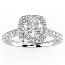 1ct Lab Diamond G Color VS Clarity Cushion Cut Halo Ring. - £937.42 GBP