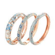 3 Pcs Set Cloisonne Bangles For Women Jewelry Lady Girl Women's Hand Bracelets F - £24.11 GBP