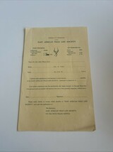 East African Wild Life Society Membership Application Ephemera Vtg Afric... - €8,71 EUR
