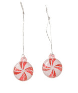Miniature Sugared Peppermint Ornament 18mm - $18.68