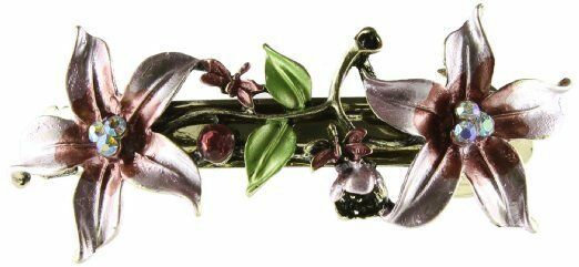 Caravan Butterfly Poking At Nature Pinks Green &amp; Branch Holding The Flower - $15.90