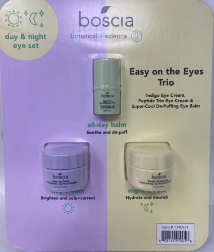 Boscia Easy on Day & Night Eye Cream and Eye Balm Trio sealed set - $22.28