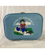 Going To Grandma&#39;s Vintage Blue Small Child’s Suitcase Boy &amp; Dog &quot;No Keys&quot; - $28.37 CAD