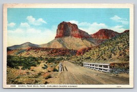 Signal Peak on El Paso Carlsbad Cavern Highway Dirt Road TX Postcard VTG... - £4.59 GBP