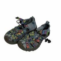 Keen Girls Whisper Raya Fusion Stripe  Waterproof Outdoor Hike Sandals Sz 11 - £12.57 GBP
