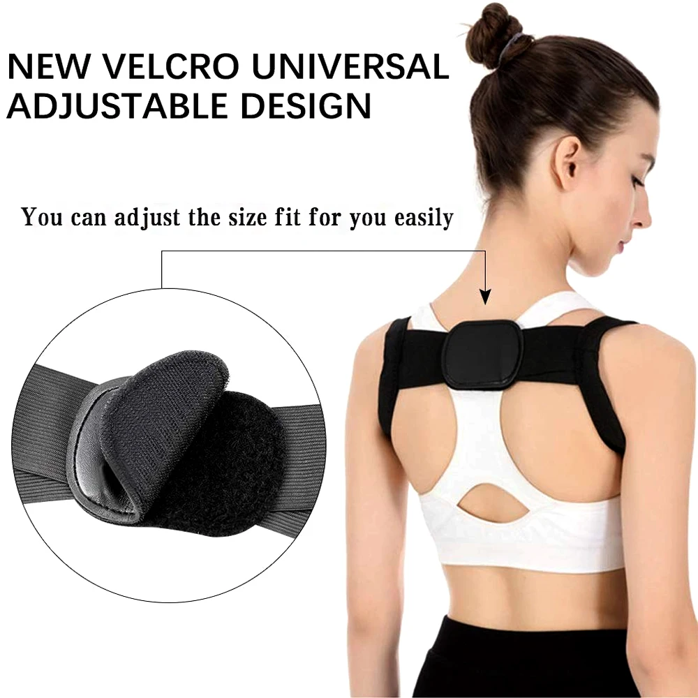 Sporting Adjustable Back Correction Belt Shoulder Invisible Elastic Shoulder Sup - £23.90 GBP