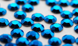 HOTFIX Blue Metallic Rhinestuds available 2 Sizes (ø3.0mm ø4.0mm) min 14... - £3.15 GBP