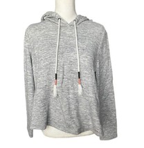 Lou &amp; Grey Hoodie LOFT Gray Miss You Summer Size S Tassel Drawstring Sweatshirt - £15.31 GBP