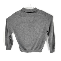 Eddie Bauer Mens Polo Sweater Gray Collared Marled Long Sleeve Ribbed Hem M - $15.82