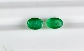 Natural Zambian Emerald Oval Cut 1.52 Carats 7X5 mm Gemstone Pair Earring Design - $342.00