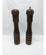 Brown Wooden 10&quot; Salt And Pepper Shakers - $19.80