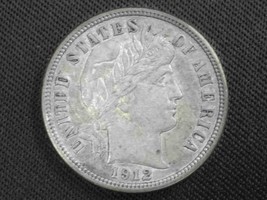 1912 10C Barber Dime KM# 113 About Uncirculated - £123.21 GBP