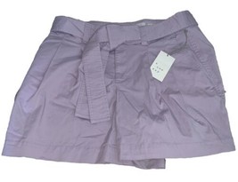 A New Day Purple Stretch Button Up Shorts W/ Adjustable Belt NWT Size 18 - £9.44 GBP