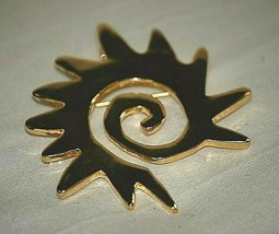 Costume Fashion Jewelry Gold Tone Swirl Sun Pin Brooch Pendant c - £7.92 GBP