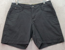 Lee Shorts Women&#39;s Size 6 Black Dark Wash Stretch Pockets Neutral Fit Flat Front - £16.30 GBP