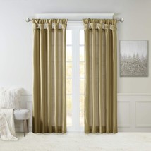 Madison Park Emilia Faux Silk Single Curtain With Privacy Lining, Diy, Bronze - £25.94 GBP