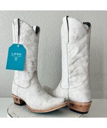 Lane EMMA JANE Womens Cowboy Boots 9 White Leather Western Cowgirl Mid C... - $183.15