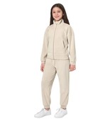Mondetta Girls Boys Tracksuit Beige 2-Piece Full-Zip Jacket Jogger Pockets - $42.99