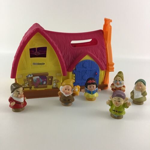 Fisher Price Little People Disney Princess Snow White Cottage Playset Dwarfs Toy - $74.20